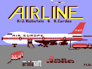Airline title screen for Commodore 64